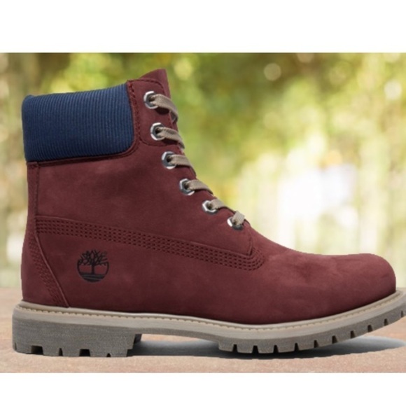 Timberland Premium burgandy nubuck leather size 9 hiking trails rugged 6-in NEW - Picture 1 of 10